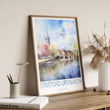 Stratford upon Avon Poster, Travel Print of Stratford upon Avon, England, Stratford upon Avon Gift, Travel Watercolour Gift NQ Media Designs