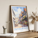 Stratford upon Avon Watercolour Print, Travel Poster of Stratford upon Avon, England, Stratford upon Avon Gift, Travel Watercolour Gift NQ Media Designs