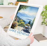 Lake Geneva Poster, Travel Print of Lake Geneva, Lake Geneva, Switzerland, Lake Geneva Art Gift, Switzerland Travel Watercolour Gift NQ Media Designs