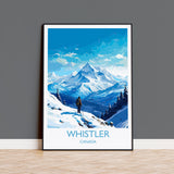 Whistler Wall Art Travel Poster, Travel Print of Whistler, Ski Poster, Whistler Art Gift, Canada Ski Art Travel Gift NQ Media Designs