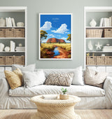 Uluru Wall Art Travel Print, Travel Poster of Uluru, Australia Poster, Uluru Art Gift, Ayres Rock Art Travel Gift NQ Media Designs