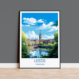 Leeds PrintTravel Wall Art, Travel Poster of Leeds,Leeds Art Print, Yorkshire Wall Print, Yorkshire Gift,Leeds Artwork NQ Media Designs