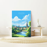 Stockton Print Travel Wall Art, Travel Poster of Stockton on Tees,Stockton Art Print, County Durham Wall Print, Stockton Gift, NQ Media Designs