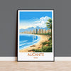 Alicante Travel Print Wall Art, Travel Poster of Alicante, Spain, Alicante Art Gift, Spanish Coast Art NQ Media Designs