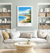Alicante Travel Print Wall Art, Travel Poster of Alicante, Spain, Alicante Art Gift, Spanish Coast Art NQ Media Designs