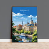 Bucharest Wall Art Travel Poster, Travel Print of Bucharest , Romania Poster, Bucharest Art Gift, Romania Art Travel Lovers Gift NQ Media Designs