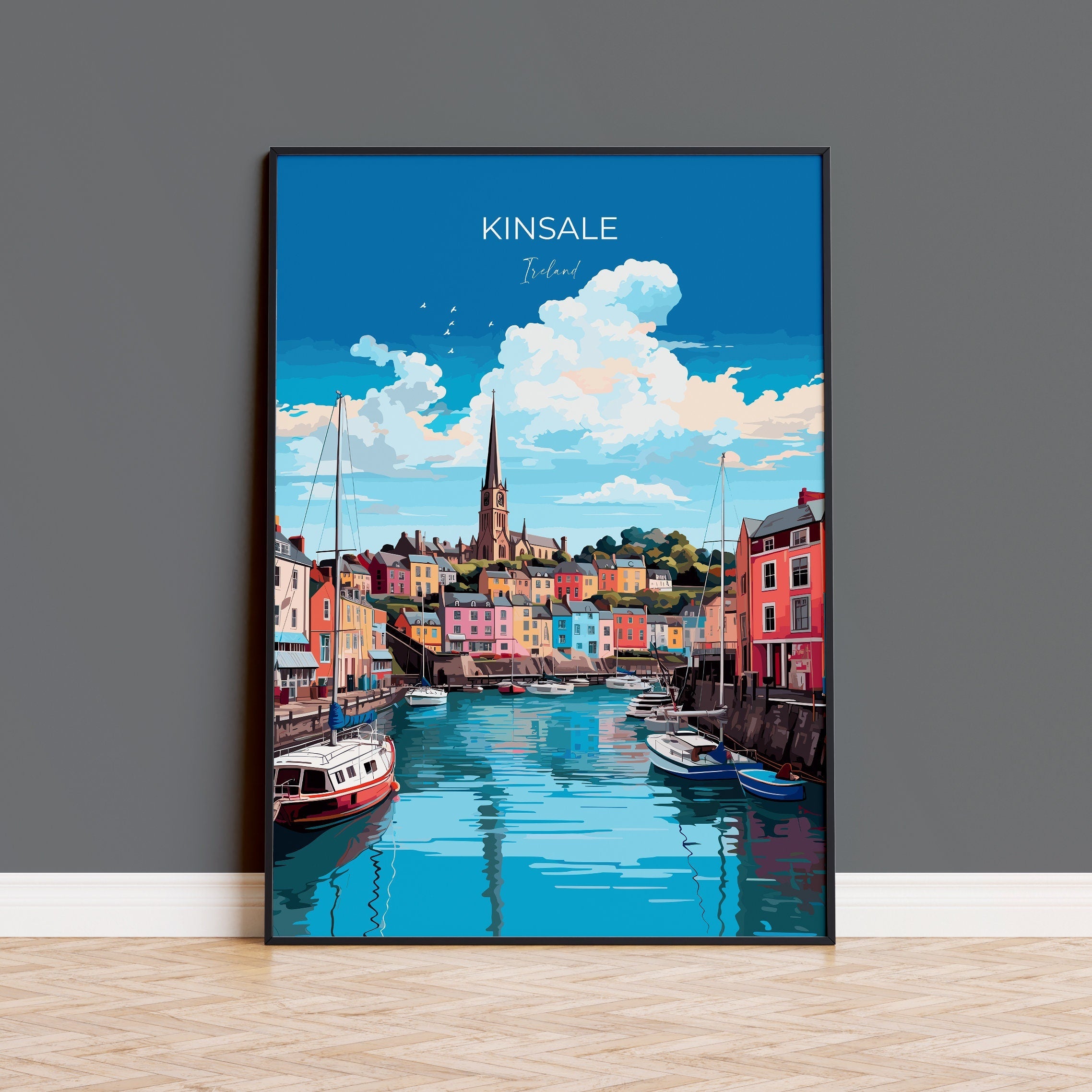 Kinsale Wall Art Poster, Travel Print of Kinsale, Ireland, Kinsale Art Gift, Travel Lovers Wall Decor Gift NQ Media Designs
