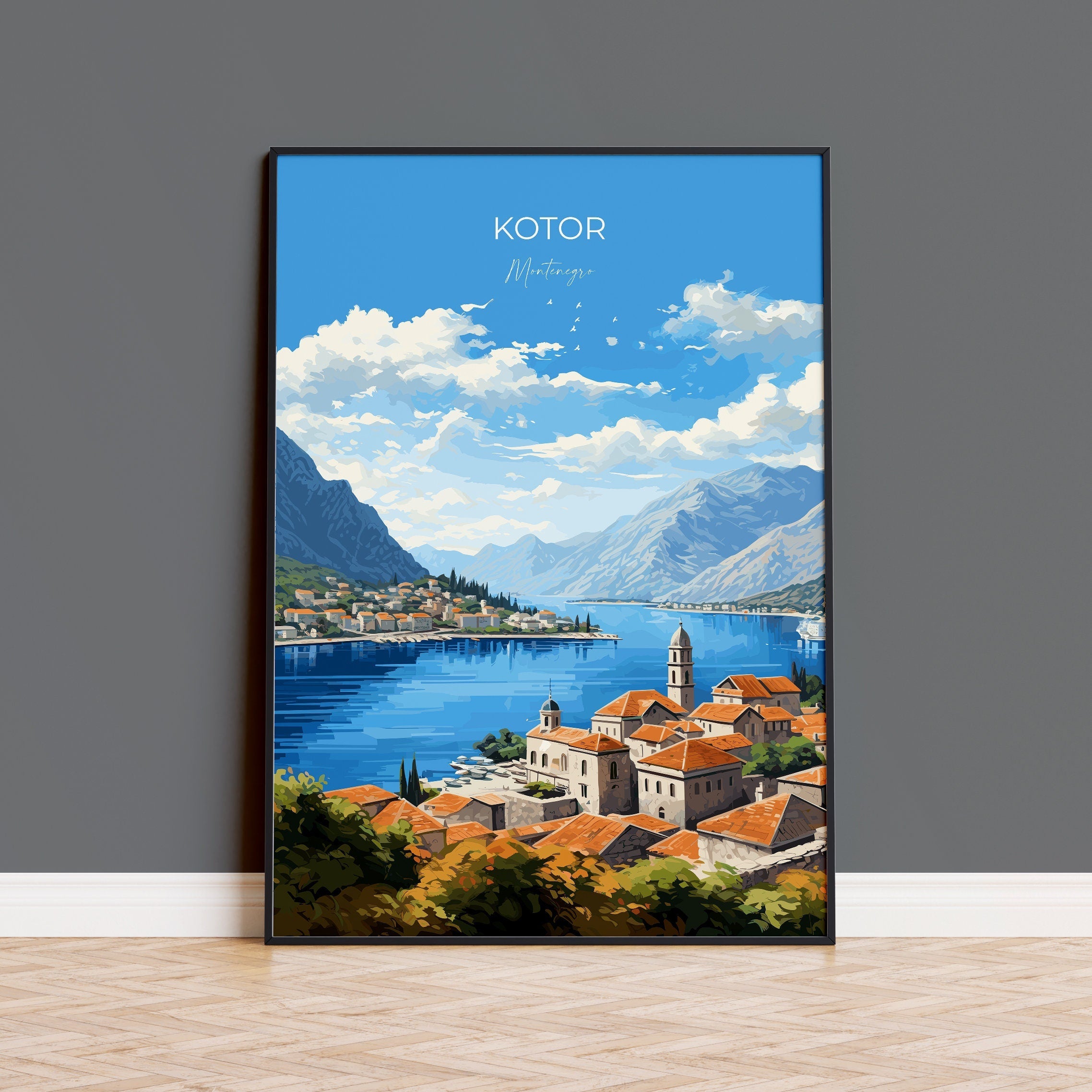 Kotor Travel Print Wall Art, Kotor Travel Print, Montenegro Art Gift, Europe Art, Kotor Gift, Wall Art Print NQ Media Designs