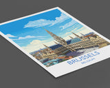 Brussels Wall Art Travel Poster, Travel Print of Brussels , Belgium Poster, Brussels Art Gift, Belgian Art Lovers Travel Gift NQ Media Designs