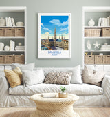 Brussels Wall Art Travel Poster, Travel Print of Brussels , Belgium Poster, Brussels Art Gift, Belgian Art Lovers Travel Gift NQ Media Designs