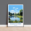 Regent's Park Travel Poster Wall Art, Travel Print of Regent's Park, London Poster, Regent's Park Gift, Regent's Park Art Lovers Gift NQ Media Designs