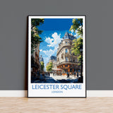 Leicester Square Travel Poster Wall Art, Travel Print of Leicester Square, London Poster, Leicester Square Art Lovers Gift NQ Media Designs