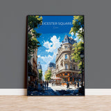 Leicester Square Travel Poster Wall Art, Travel Print of Leicester Square, London Poster, Leicester Square Art Lovers Gift NQ Media Designs