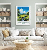Derbyshire Dales Travel Print Wall Art, Travel Poster of Derbyshire Dales,England, Derbyshire Dales Art Lovers Gift, English Countryside NQ Media Designs