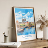 Cologne Travel Poster Wall Art, Travel Print of Cologne, Cologne Gift Art, Germany Wall Art Lover Gift NQ Media Designs