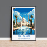 Abu Dhabi Travel Poster Wall Art, Travel Print of Abu Dhabi , United Arab Emirates, Abu Dhabi Art Gift, Wall Art Travel Gift NQ Media Designs