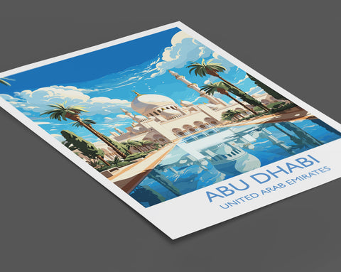 Abu Dhabi Travel Poster Wall Art, Travel Print of Abu Dhabi , United Arab Emirates, Abu Dhabi Art Gift, Wall Art Travel Gift