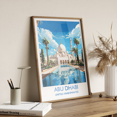Abu Dhabi Travel Poster Wall Art, Travel Print of Abu Dhabi , United Arab Emirates, Abu Dhabi Art Gift, Wall Art Travel Gift