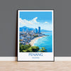 Penang Travel Print Wall Art, Travel Poster of Penang, Malaysia, Penang Art Gift, Wall Art Travel Gift NQ Media Designs