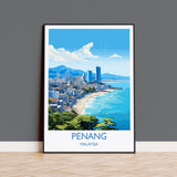 Penang Travel Print Wall Art, Travel Poster of Penang, Malaysia, Penang Art Gift, Wall Art Travel Gift NQ Media Designs