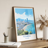 Penang Travel Print Wall Art, Travel Poster of Penang, Malaysia, Penang Art Gift, Wall Art Travel Gift NQ Media Designs