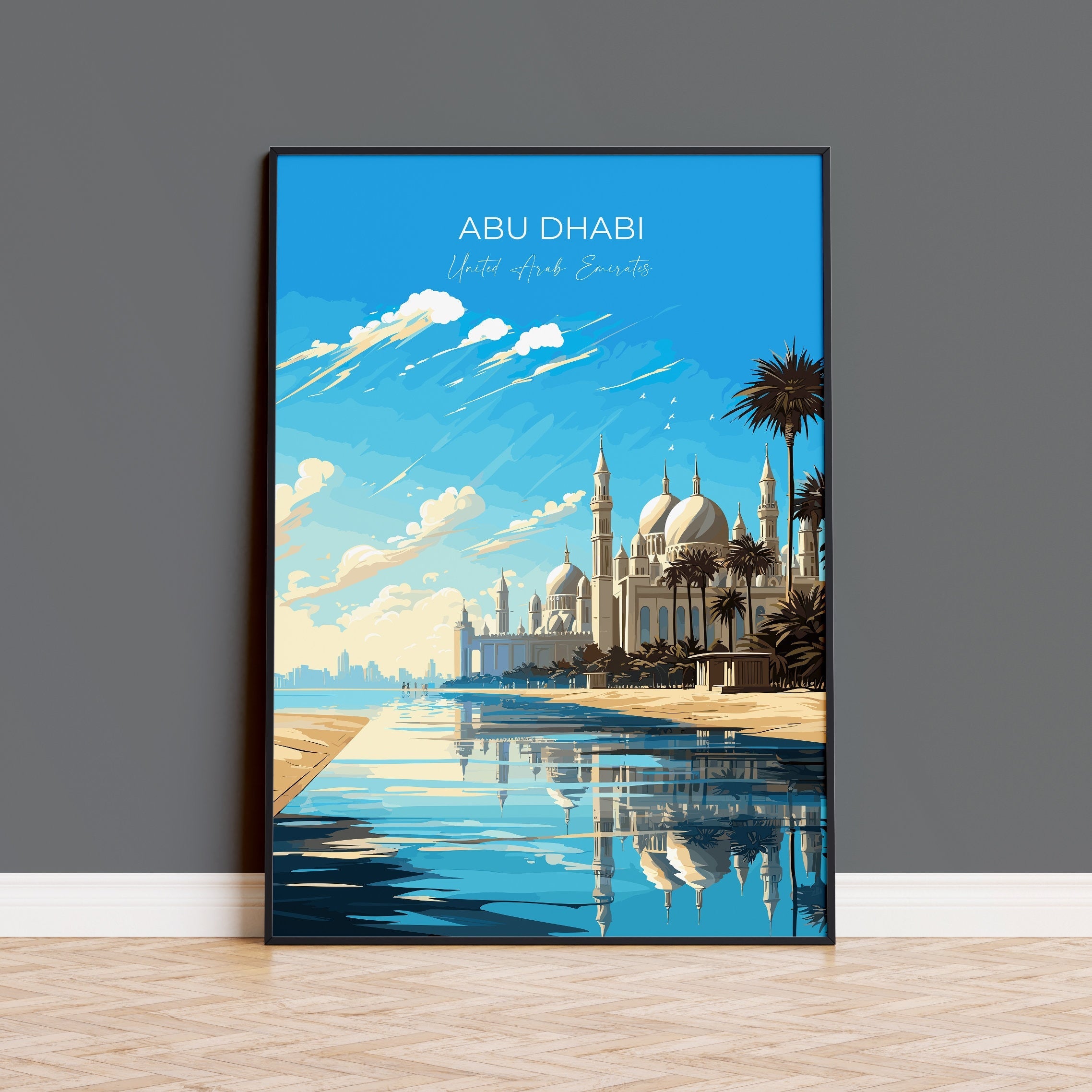 Abu Dhabi Travel Print Wall Art, Travel Poster of Abu Dhabi , United Arab Emirates, Abu DhabiArt Gift, Wall Art Travel Gift