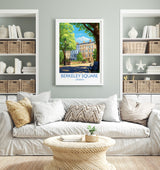 Berkeley Square Wall Art Travel Poster, Travel Print of Berkeley Square, London Poster, Berkeley Square Art Gift, London Art UK Travel Gift NQ Media Designs