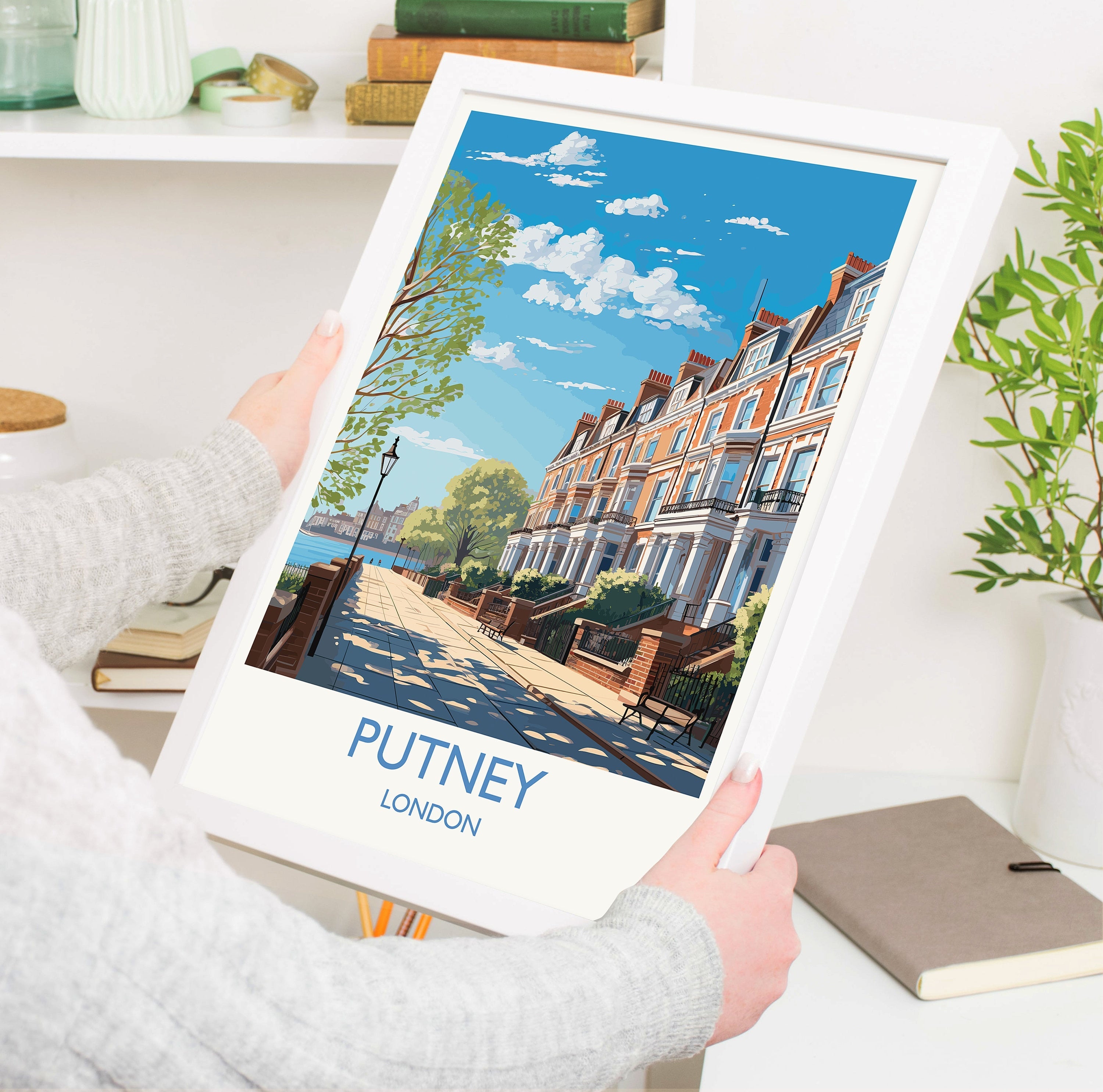 Putney Wall Art Travel Poster, Travel Print of Putney, London Poster, Putney Art Gift, London Art UK Travel Gift NQ Media Designs