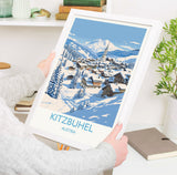 Kitzbuhel Wall Art Travel Poster, Travel Print of Kitzbuhel, Ski Poster, Kitzbuhel Art Gift, Austria Ski Art Travel Gift NQ Media Designs
