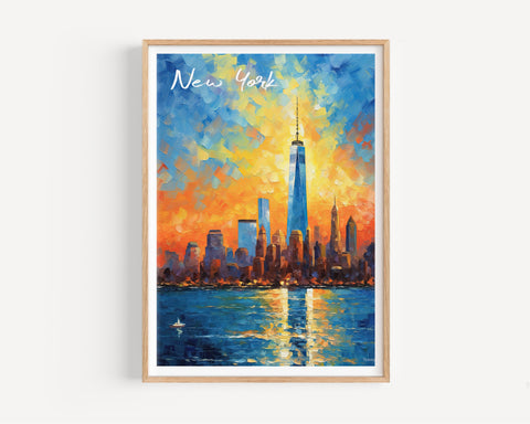 New York Wall Art Print, Travel Poster of New York Skyline Abstract Art , New York Art Gift, USA, Abstract Wall Art Gift