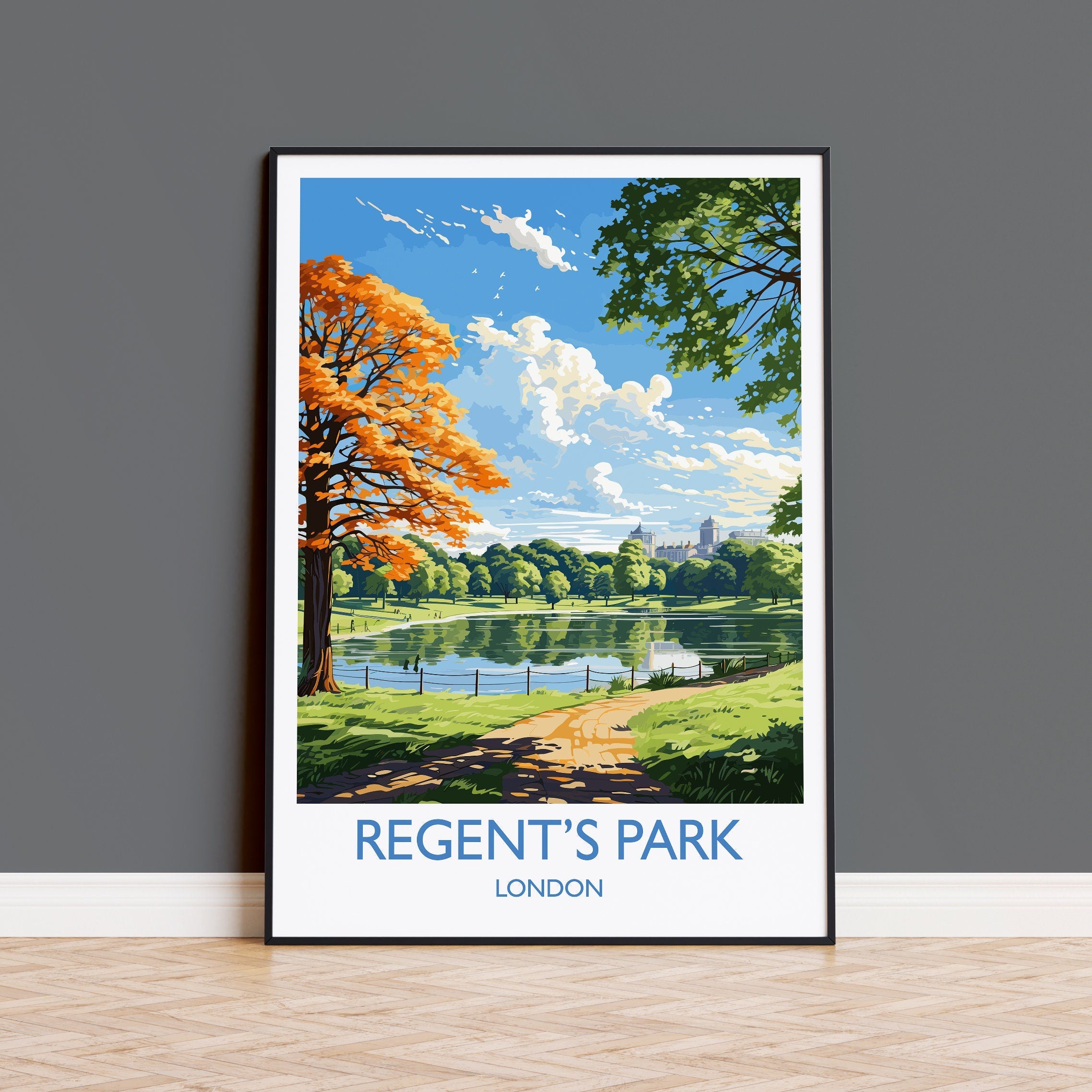 Regent's Park Travel Print Wall Art, Travel Poster of Regent's Park, London Poster, Regent's Park Gift, Regent's Park Art, London Art NQ Media Designs