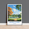 Regent's Park Travel Print Wall Art, Travel Poster of Regent's Park, London Poster, Regent's Park Gift, Regent's Park Art, London Art