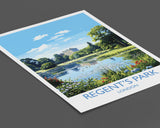 Regent's Park Travel Poster Wall Art, Travel Print of Regent's Park, London Poster, Regent's Park Gift, Regent's Park Art Lovers Gift NQ Media Designs