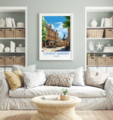 Covent Garden Travel Poster Wall Art, Travel Print of Covent Garden, London Poster, Covent Garden Gift, Covent Garden Art Lovers Gift NQ Media Designs