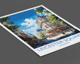 Leicester Square Travel Poster Wall Art, Travel Print of Leicester Square, London Poster, Leicester Square Art Lovers Gift NQ Media Designs
