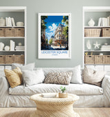 Leicester Square Travel Poster Wall Art, Travel Print of Leicester Square, London Poster, Leicester Square Art Lovers Gift NQ Media Designs