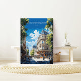 Leicester Square Travel Poster Wall Art, Travel Print of Leicester Square, London Poster, Leicester Square Art Lovers Gift NQ Media Designs