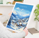 Courchevel Travel Print Wall Art, Travel Poster of Courchevel, Ski Poster, Courchevel Art Gift, French Ski Art lover Travel Gift NQ Media Designs