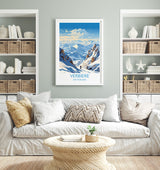 Verbiere Wall Art Travel Poster, Travel Print of Verbiere,Ski Poster, Verbiere Art Gift, Switzerland Ski Art Travel Lovers Gift NQ Media Designs