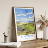 St Andrews Travel Poster Wall Art, Travel Print of St Andrews, Scotland, St Andrews Golf Art Lovers Gift, St Andrews Gift NQ Media Designs