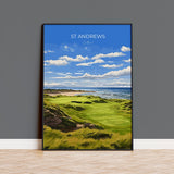 St Andrews Travel Poster Wall Art, Travel Print of St Andrews, Scotland, St Andrews Golf Art Lovers Gift, St Andrews Gift NQ Media Designs