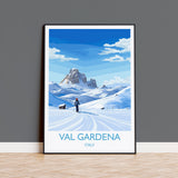 Val Gardena Wall Art Travel Poster, Travel Print of Val Gardena, Ski Poster Art Gift, Italy Dolomites Ski Art Travel Lovers Gift NQ Media Designs