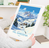 Val Gardena Wall Art Travel Poster, Travel Print of Val Gardena, Ski Poster Art Gift, Italy Dolomites Ski Art Travel Lovers Gift NQ Media Designs