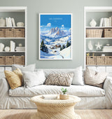 Val Gardena Wall Art Travel Print, Travel Poster of Val Gardena, Ski Poster Art Gift, Italy Dolomites Ski Art Travel Lovers Gift NQ Media Designs