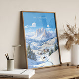 Val Gardena Wall Art Travel Print, Travel Poster of Val Gardena, Ski Poster Art Gift, Italy Dolomites Ski Art Travel Lovers Gift NQ Media Designs