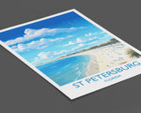 St Petersburg Travel Print, Travel Poster of St Petersburg, St Petersburg Beach Gift,Florida Art Gift,USA Wall Art Print NQ Media Designs