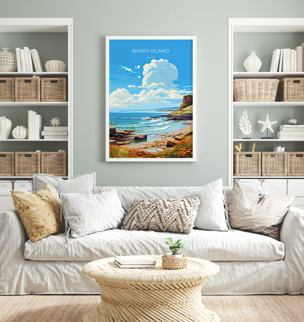 Barry Island Travel Poster Wall Art, Barry Island Travel Print, Wales, Welsh Art, Barry Island Gift, Wall Art Print