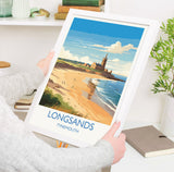 Longsands Travel Print Wall Art, Travel Poster of Longsands, Tynemouth Art Gift, England, Longsands Art Lovers Gift, NQ Media Designs