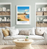 Longsands Travel Print Wall Art, Travel Poster of Longsands, Tynemouth Art Gift, England, Longsands Art Lovers Gift, NQ Media Designs