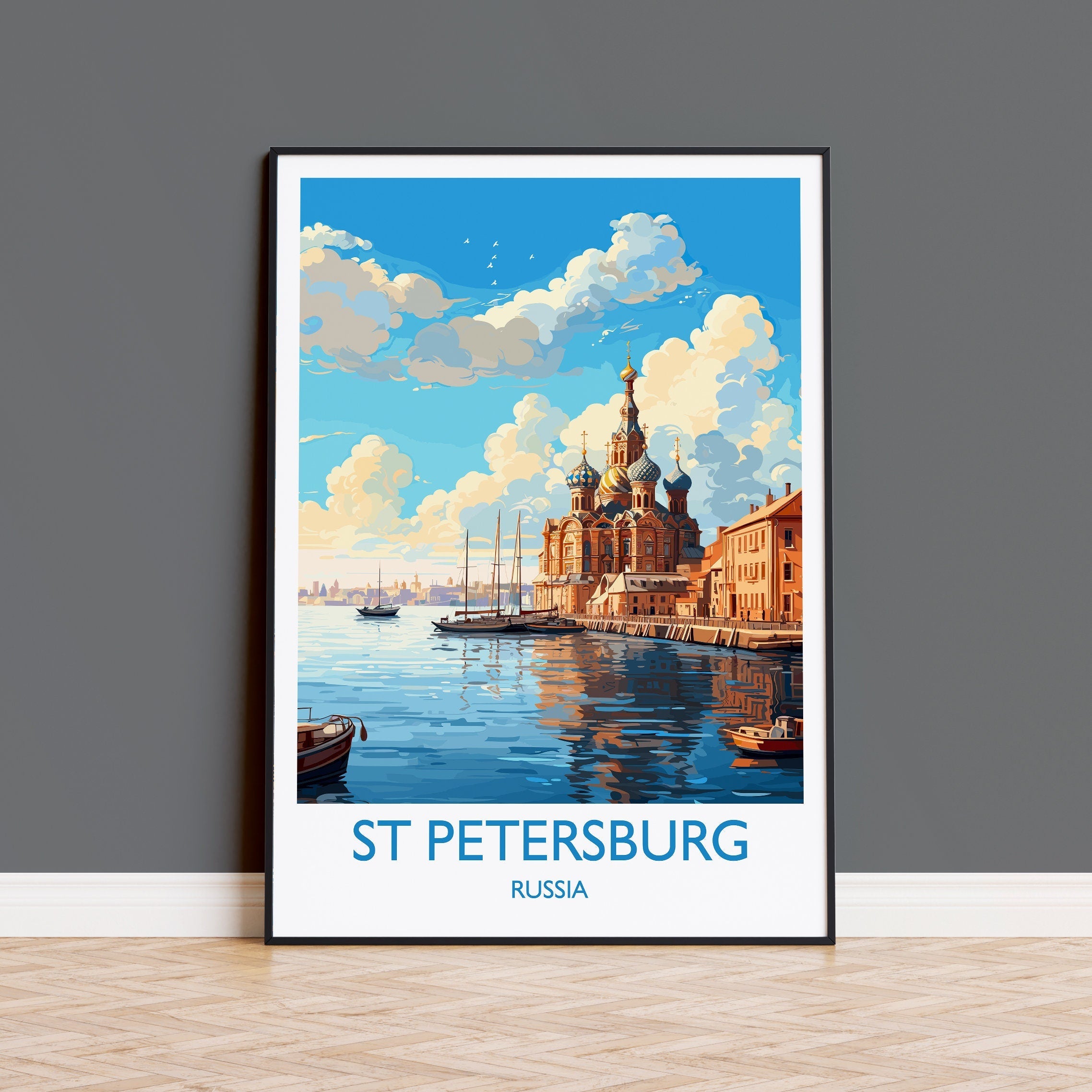 St Petersburg Travel Print, Travel Poster of St Petersburg, Russia, City of St Petersburg,Russia Art Gift,St Petersburg Wall Art Print NQ Media Designs